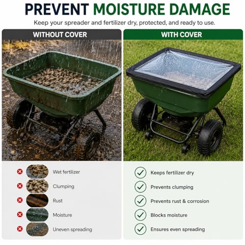 Broadcast Spreader Hopper Cover for Walk-Behind Spreaders, 18.1 × 16.1 in