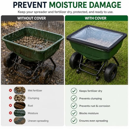 Broadcast Spreader Hopper Cover for Walk-Behind Spreaders, 18.1 × 16.1 in