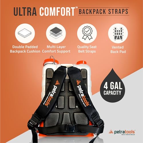 PetraTools HD4000 Battery Powered Backpack Sprayer w/Cart, 8 Hr Runtime - style: HD4000 Pro Series + Cart