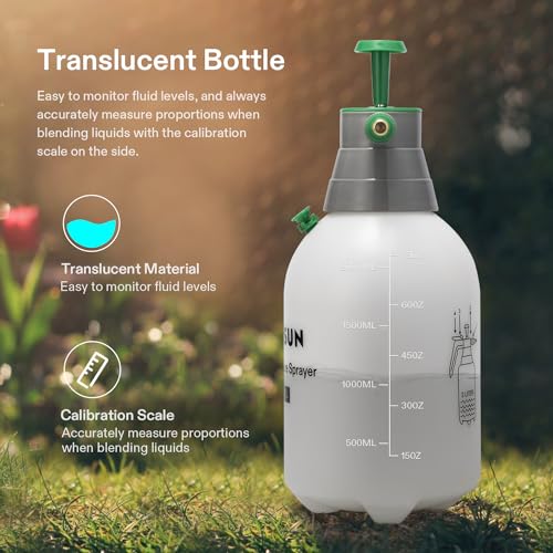 VIVOSUN 2L Pump Sprayer, 68oz Water Spray Bottle with Safety Valve - size: 68 ounce
