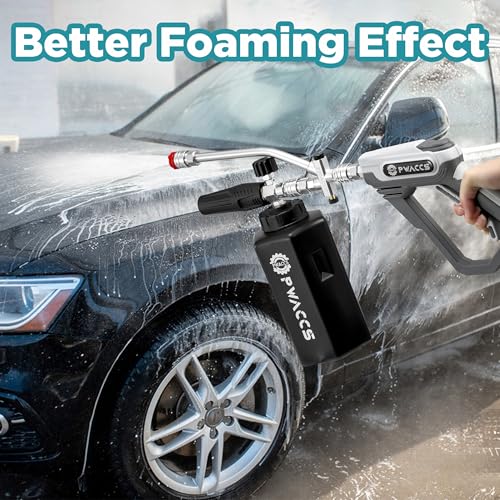 PWACCS Pressure Washer Foam Gun with Dual Connector, 1.5 Liter