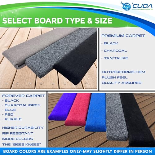 Cuda Powersports Custom Make Boat Trailer Bunk Boards Boat Trailer Bunk Boards (1 Pair) Carpeted Bunk Boards -2"x4" 3 Ft Long-Composite - size: COMPOSITE-2x4x3Ft