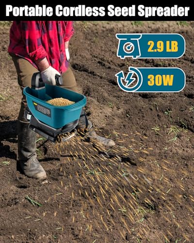 Adisipsoarin Seed Spreader for Makita 18v Battery,Handheld Fertilizer Spreader for Lawns,Available Year-Round,Grass Seeds,Fertilizer,Rock Salt and Ice Melt(Battery Not Included)