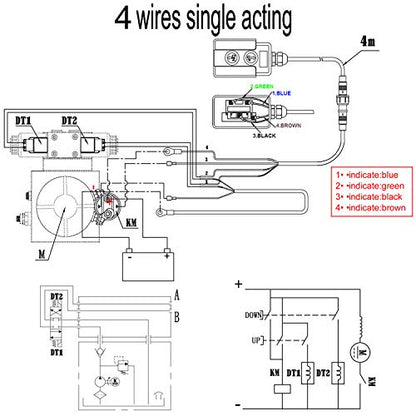 ZINGER 4 Wire Dump Trailer Remote Control Switch for 12v DC Hydraulic Pump