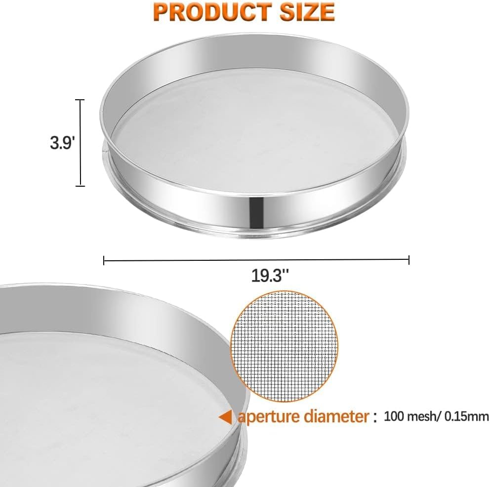 Sidasu 19.6" Vibrating Sifter Mesh Screen,100 Mesh Replacement Sieve - size: 100 mesh
