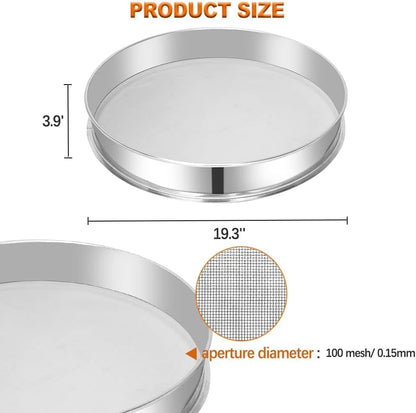 Sidasu 19.6" Vibrating Sifter Mesh Screen,100 Mesh Replacement Sieve - size: 100 mesh