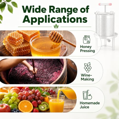 Honey Extractor Honey Press Stainless Steel Hand Crank Beekeeping Spinner