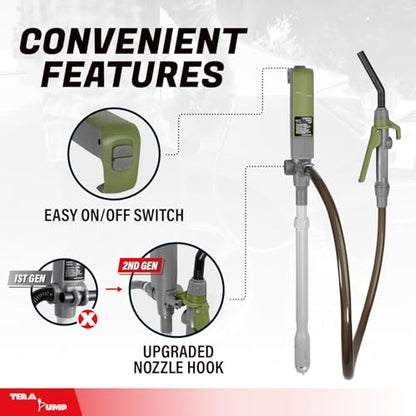 TERA PUMP 2nd Gen Fuel Transfer Pump, Cordless Portable - style: 4.9 ft Pump (Rechargeable)