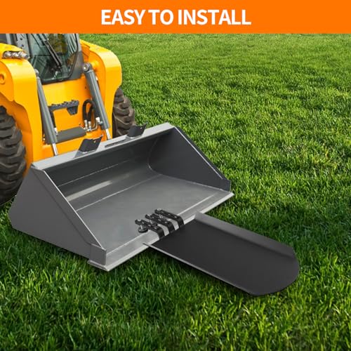 Clamp On Quick Spade, Attachment for Skid Steer, Tractor Bucket or Pallet Fork, Integrated Chain Hook, Dig Footings, Trenches, and Stump Removal