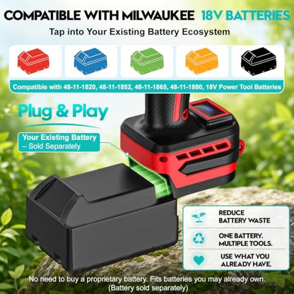 3-in-1 Battery Powered Mister Compatible for Milwaukee 18V (NO Battery) - color: Red