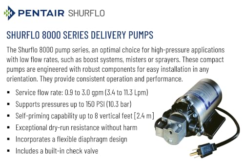 PENTAIR SHURFLO 8005-733-155 Delivery Pump, High Pressure Diaphragm Pump