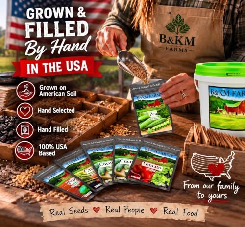 B&KM Farms 30,000+ Non-GMO Heirloom Seed Kit-30 Fruit & Vegetable Variety