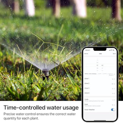 Smart Sprinkler Controller, 8 Zone WiFi Irrigation Controller with APP Control, Indoor Outdoor Automatic Water Timer, Weather-Based Skip & Custom Schedules, Easy DIY Installation