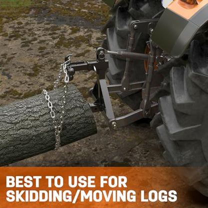 Black 3 Point Hitch Receiver with Dual 2” Receiver Fit Category 1 Tractors