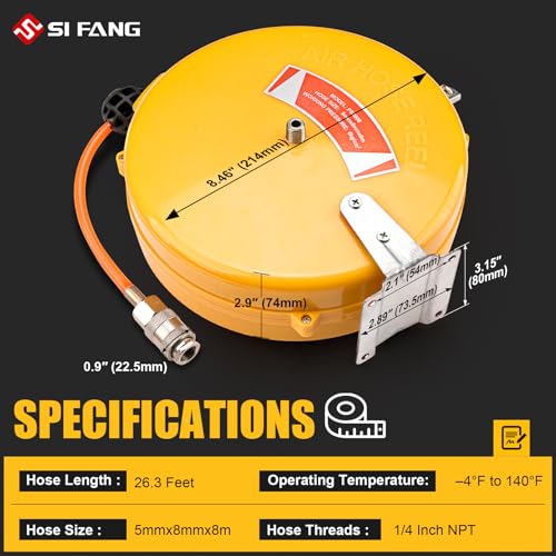 Mini Air Hose Reel With 1/4in. x 26ft.