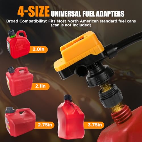 4.5 GPM Cordless Fuel Transfer Pump with 51" PVC hose (Bare tool) - color: yellow+black
