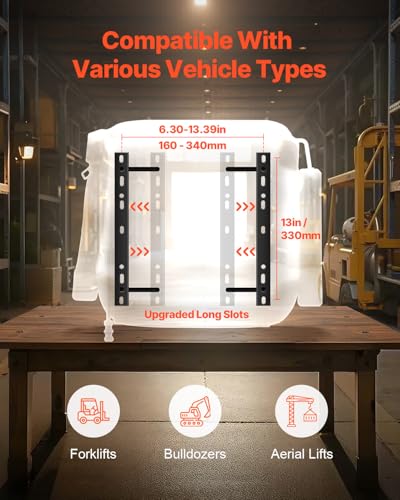 VEVOR Universal Forklift Seat, Tractor Seat with Adjustable Back & Headrest