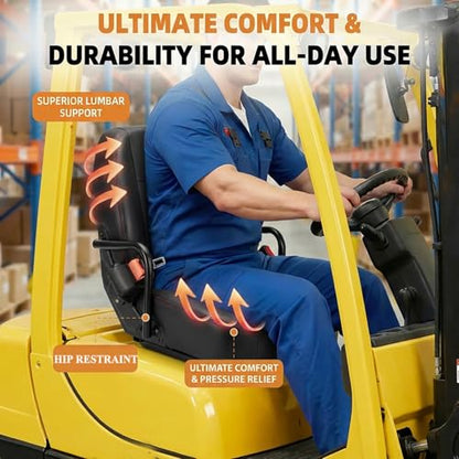 SEATIN Universal Forklift Seat, Tractor Seat with Micro Switch, Safety Belt