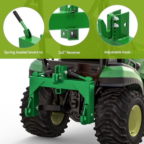 AUTOSAVER88 3000LB 3 Point Quick Hitch Attachment for CAT 1 Tractor, Green - color: Green