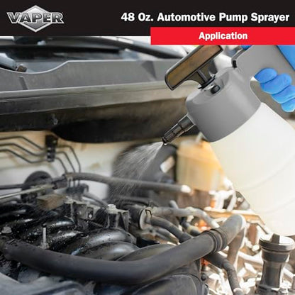 Vaper 19495 48oz Automotive Pump Sprayer, Pressurized Sprayer with Durable, High-Density Polyethylene Construction, Adjustable Nozzle for Multiple Spray Patterns