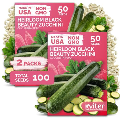 100 Black Beauty Zucchini Heirloom Vegetable Seeds, Cucurbita Pepo