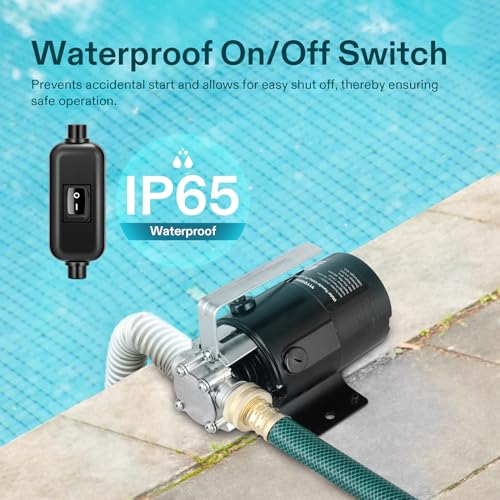 VIVOSUN 1/10HP Water Transfer Pump, 330 GPH Utility Pump with ON/OFF Switch - size: 9"×8"-330 with ON/OFF Switch