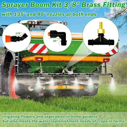 4 Nozzles Sprayer Boom Kit with 3/8" Brass Fitting Sprayer Boom Wand