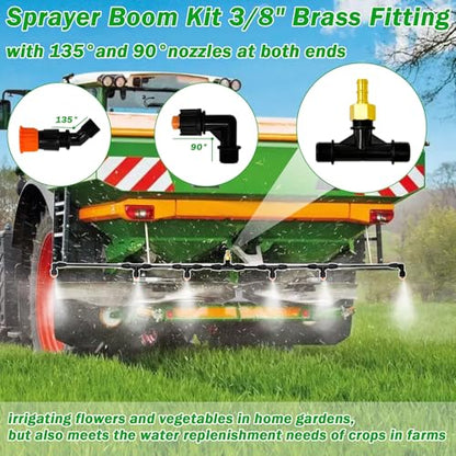 4 Nozzles Sprayer Boom Kit with 3/8" Brass Fitting Sprayer Boom Wand
