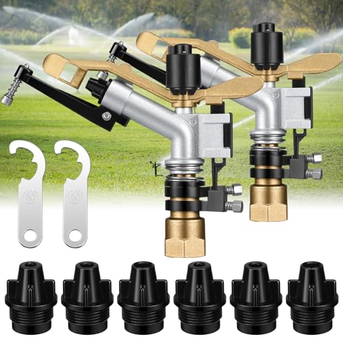 Maxcheck 2 Pcs 1" Agriculture Farm Irrigation Sprinkler, Spray Gun Heads - size: 1"