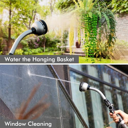 RESTMO Watering Wand Heavy Duty, 15-Inch Long Hose Nozzle Sprayer - color: Silver