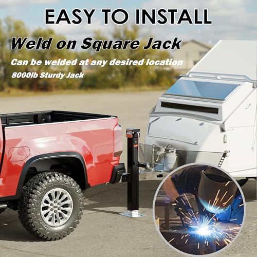 YOMILINK 8000 lbs Heavy Duty Trailer Jack, Weld on Square Jack