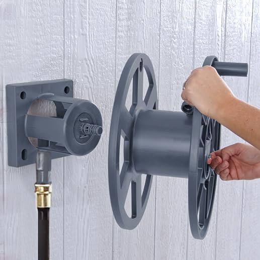 Liberty Garden Products Basics 510 Wall Mount Hose Reel, Gray Side Reel