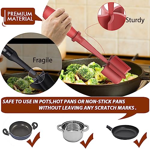 2Pack Meat Chopper Hamburger Masher Ground Beef Smasher Utensil Mix Tool - color: 2 Pack-Red