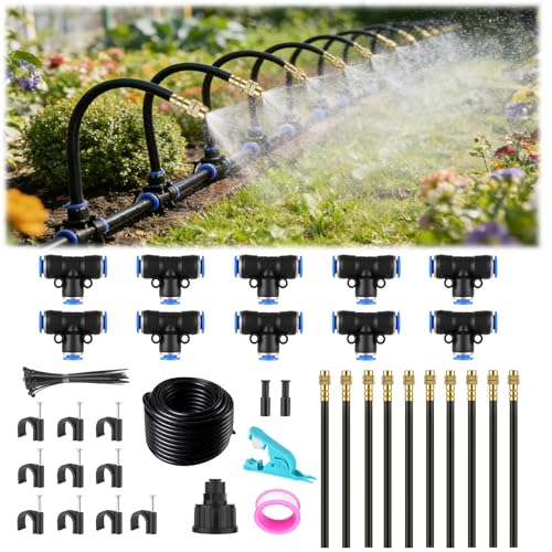 30FT Drip Irrigation System, 1/4" Garden Watering Misting System for Plant - size: 30FT