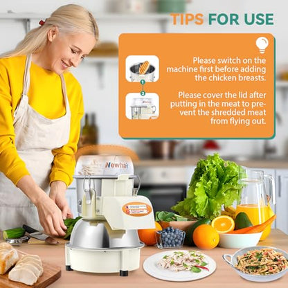 Newhai Electric Chicken Breast Shredder, 180W Automatic Meat Twister