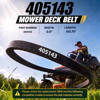 405143 Mower Deck Belt 1/2" x 106" Replacement for Husqvarna - size: 405143