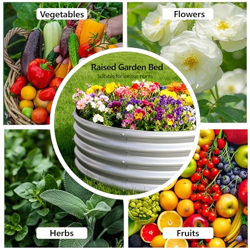 2PCS 4x2x1FT Galvanized Metal Raised Garden Bed,Outdoor Planter Box for Vegetables - size: 4x2x1(2PCS)