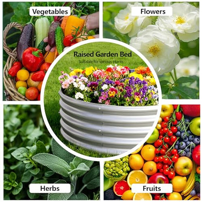 2PCS 4x2x1FT Galvanized Metal Raised Garden Bed,Outdoor Planter Box for Vegetables - size: 4x2x1(2PCS)