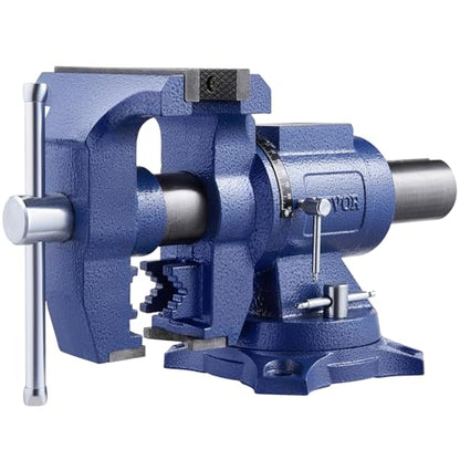 VEVOR Bench Vise 6.5 Inch Jaw Width 360-Degree Swivel Base and Rotate Clamp - size: 6.5inch(Standard)