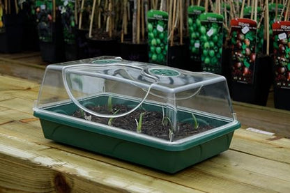 EarlyGrow Medium Seed and Herb Domed Propagator with Vented Side Height Extension and Security Clip Set,Green - size: Medium with 1 Height Extender and Clips
