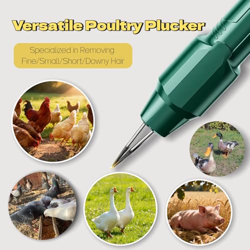 New Electric Poultry Plucker, Handheld Quick Chicken Plucker for Chicken Duck Goose Turkey, Portable Rechargeable Waterproof Feather Puller Machine