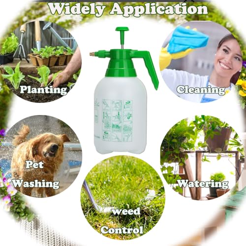 3 Pack 2L Garden Pressure Sprayer, Hand Pump Plant Spray Bottle - color: 2L-White-3PCS