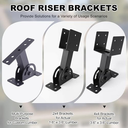 2x4 Heavy Duty Roof Riser Brackets Kit 4 Pcs - size: 2x4-4