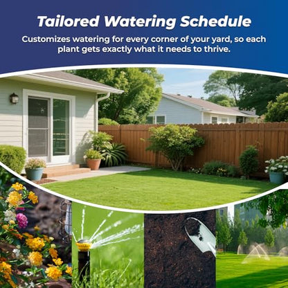 Outdoor Smart Sprinkler Controller 6 Zone, WiFi Automatic Irrigation Timer, Easy-Use App, Flexible Programs, Save Water via Rain, Wind&Freeze Skip, Quick Install, with Alexa - style: Pro-6 Zones