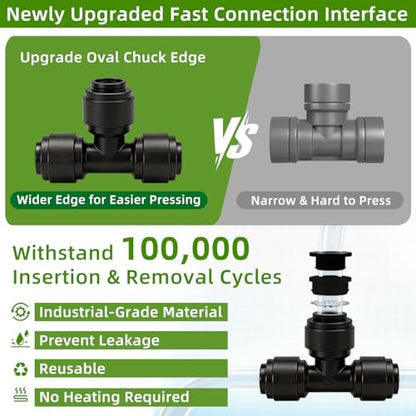 Drip Irrigation System with Quick-Connect, 248FT Complete Kit - size: 34FT 1/2''Main tube+214FT 1/4'' tube