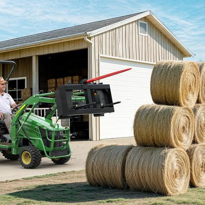 AUTOSAVER88 49" Skid Steer Hay Spear Attachment, 2000lbs Capacity