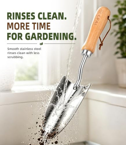 Heavy Duty Transplant Trowel with Inch and Centimeter Depth Markings