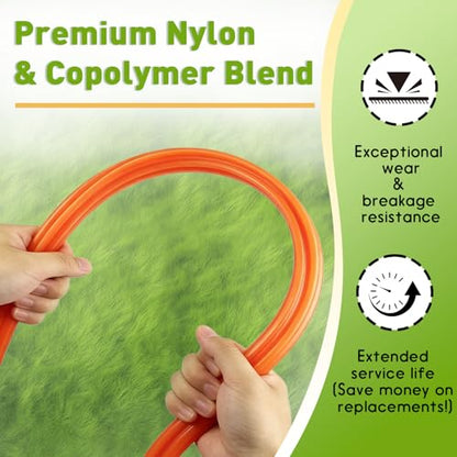 40Pcs Walk Behind String Trimmer Line .155" x 18.5", Pre-Cut Trimmer Line