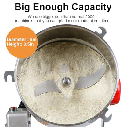 Grain Mill Grinder Electric Flour, 2000g Corn Fine Powder Rice Grinder - size: 2000g