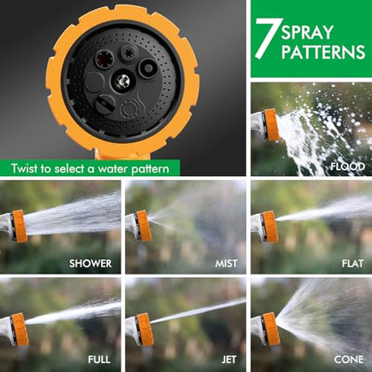 RESTMO Heavy Duty Hose Nozzle, Metal Garden Water Hose Sprayer - color: Orange